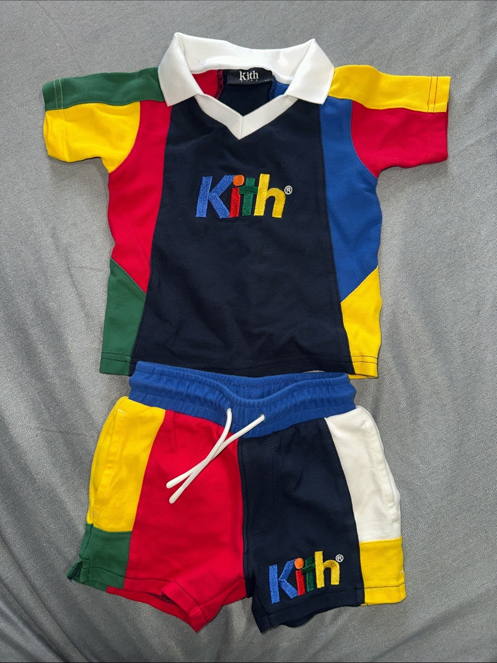 Kith Kids' Multicolor Polo Top and Shorts Set